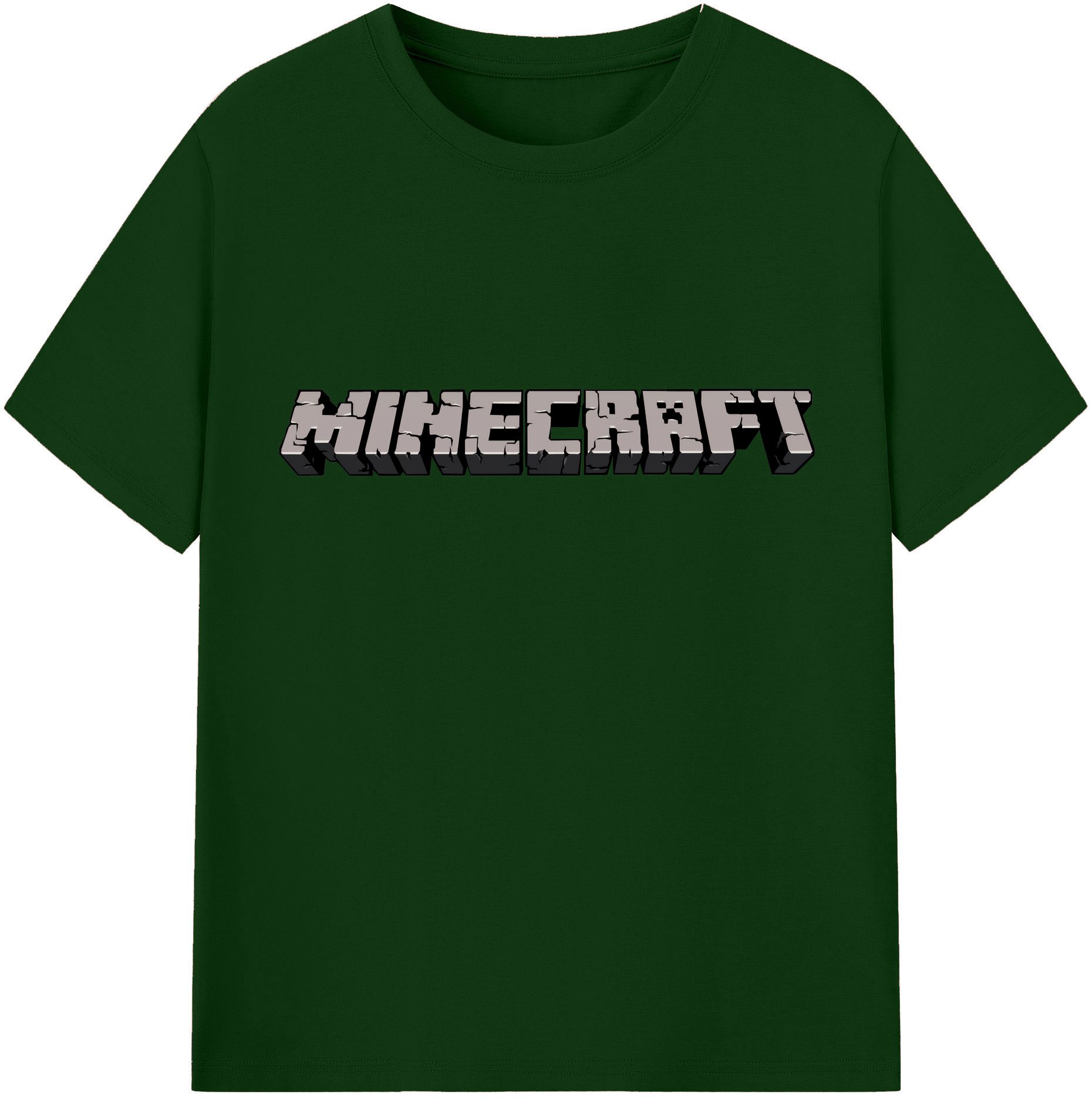 （画像用） マインクラフト ブロックの世界 Minecraft MC Block world 綿100％半袖Tシャツ（フロントプリント）